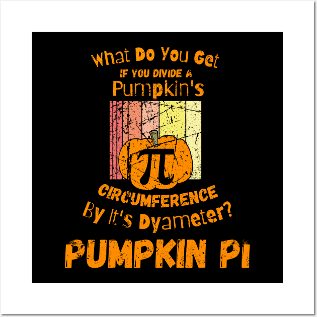 What Do You Get If You Divide A Pumpkin's Circumference By It's Dyameter? Pumpkin Pi Wall Art by maxdax